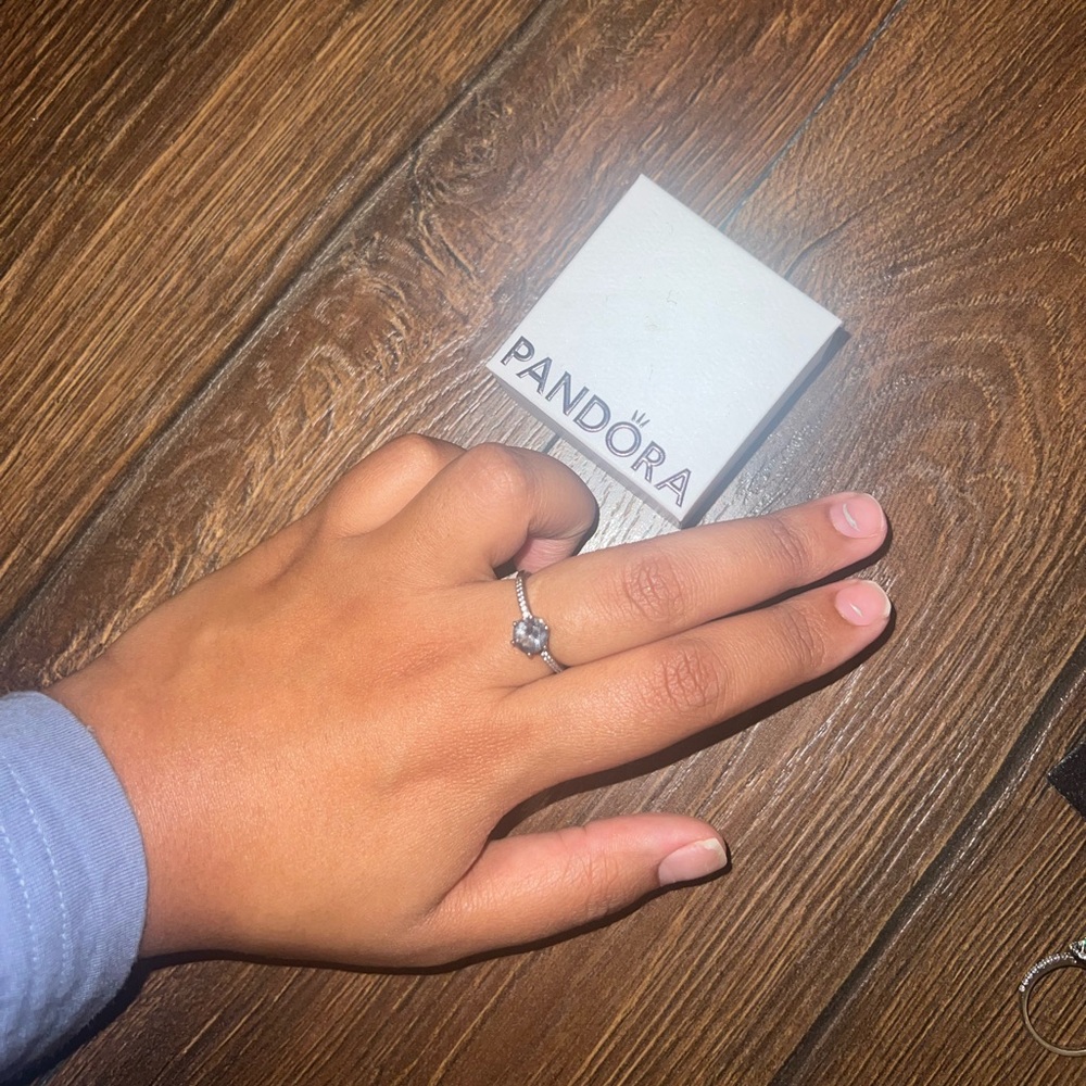 Pandora blue stone crown ring